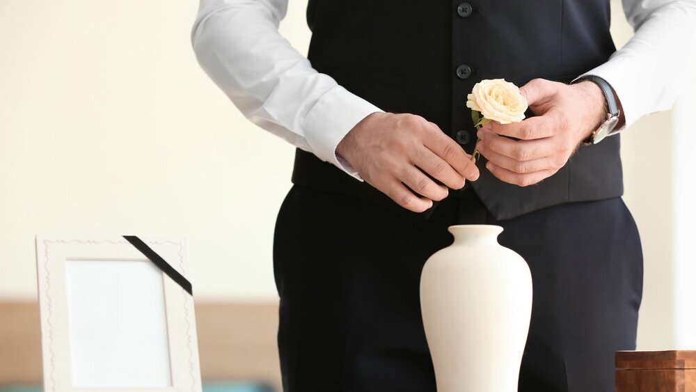 Urn on a table